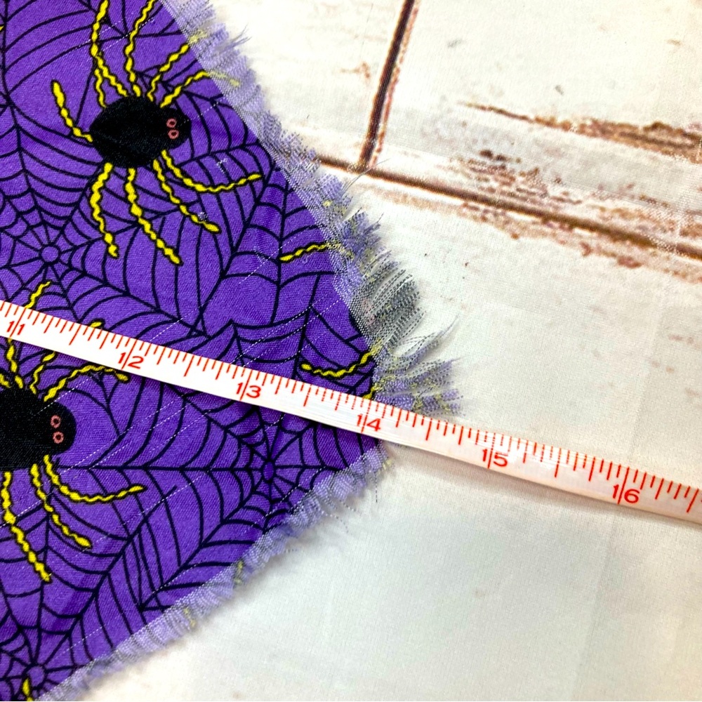 Dog Bandana Halloween Graphics Dark Purple Spiders & Spiderwebs Sz OSFM - Picture 6 of 9